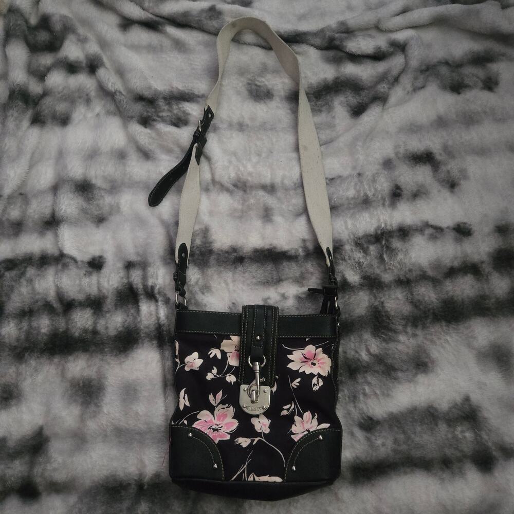Chaps Floral Canvas Crossbody Bag